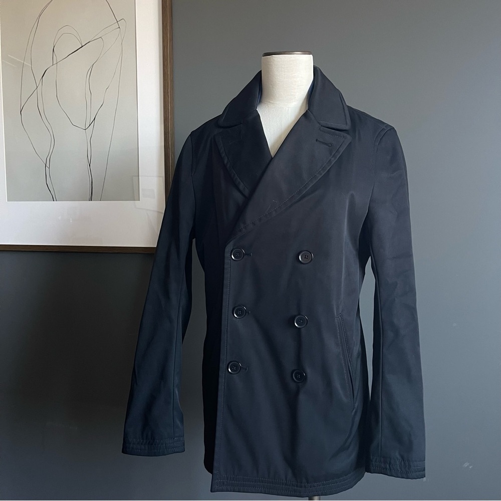 Vintage NWOT Banana Republic Navy Blue Peacoat Jacket Minimalist Academia Preppy